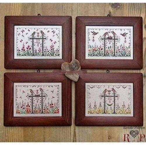 Customized Needlepoint Birds and Flowers Embroidery Cross Stitch Patterns with 100% Cotton Floss & Free Shipping for Wall Decor