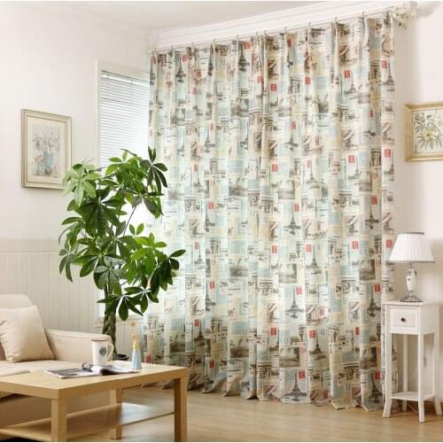 The new material cloth cotton fabric printed curtains bedroom curtains living room balco