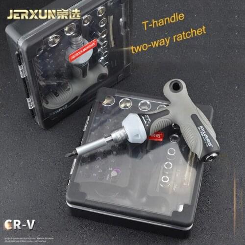 Jinxuan T handle Ratchet Retractable Double-Use Slotted Screwdriver Removable Hand Tool Repair Tool Handle Screwdriver Hand Tool