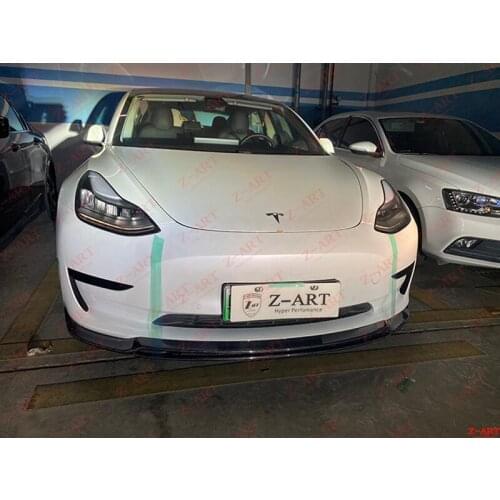 Z-ART Model 3 carbon fiber front diffuser for model 3 carbon fiber front spoiler for Tesla 3 carbon fiber front chin front lip