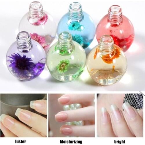 15ml 6 Fragrances Nail Nutrition Oil Dried Flower Nourishing Nails Treatment Nutritious Gel Polish Nail Treatments for Manicure