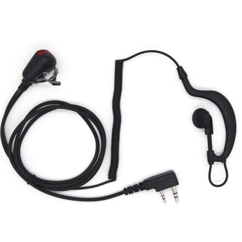 Walkie Talkie Earphone Air Hollow Tube In Ear Earbuds For Baofeng Radio With Ptt Led Light Headset Microphone K Port Earpiece