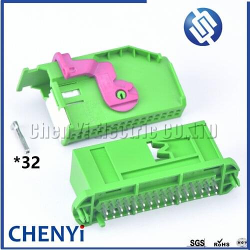 1 Set 32 Pin Automotive Ecu Male Female Connector For Audi VW Seat Skoda Instrument Dashboard Plug Socket 1719057-1 1719058-1