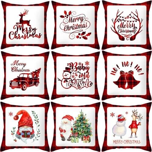 Christmas Pillowcase Watercolor Creativity Art Printing Cushion Cover Decor Bedroom Living Room Pillow Cover Home Decorative