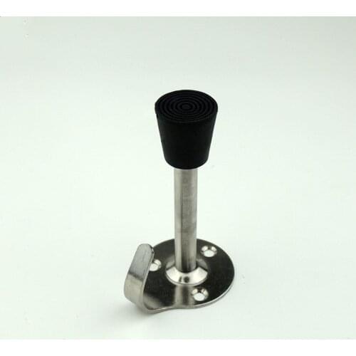 Modern Simple stiainless steel door stops Non-Magnetic black rubber bronze door stopper brushed stainless steel stopper hook