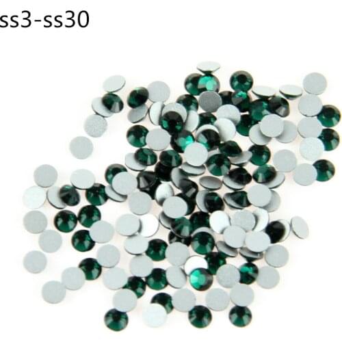 SS3-SS30,Crystal Emerald 288/1440pcs/bag Non HotFix FlatBack Rhinestones,Glass Glitter Glue-On Loose DIY Nail Crystals Stones