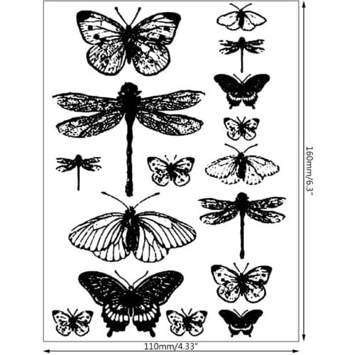 Dragonfly Butterfly DIY Silicone Clear Stamp Seal Scrapbook Embossing Album K0AB