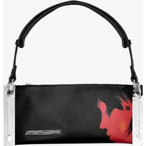 Single Shoulder Bag Metal Logo PU Custom Armpit Small Square Bag All-match Trend Bag Fashion Streetwear High Quality Women Bag