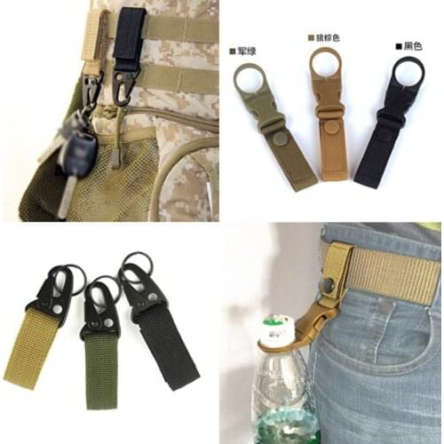 Tactical Quick Release Molle Buckle Hook Hanger Fixed Ring Loop For Molle Webbing Belt Backpack Knapsack Strape Bottle Key