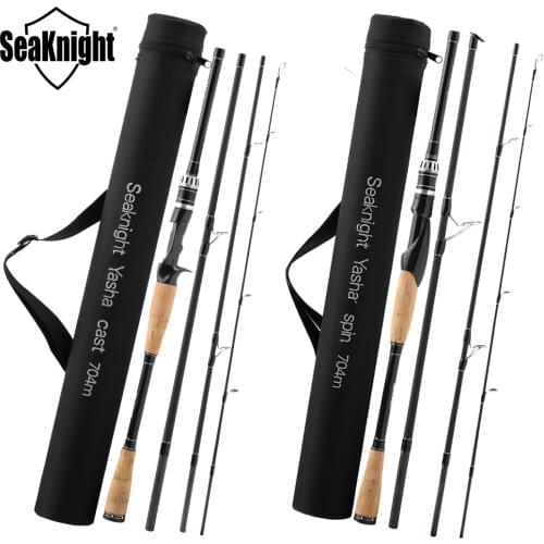 SeaKnight Brand YASHA Series 4 Sections Fishing Rod 2.1M 2.4M 2.7M 3.0M Carbon Spinning/Casting Travel Rod 10-30g Fishing Tackle