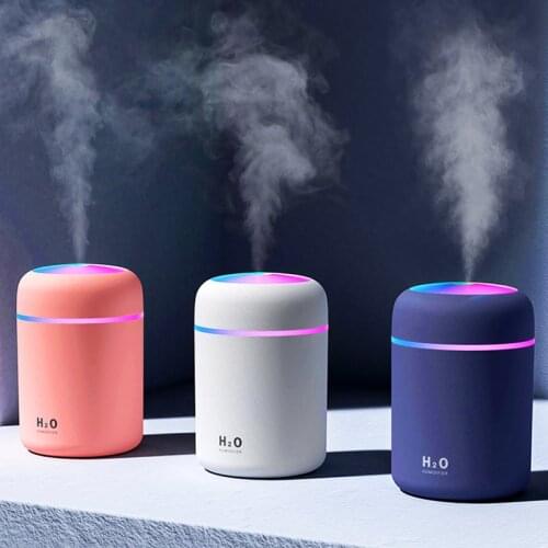 300ml Auto Humidifier USB Ultrasonic Colorful Cup Aroma Diffuser Cool Mist Maker Air Humidifier Purifier With Light For Car Home