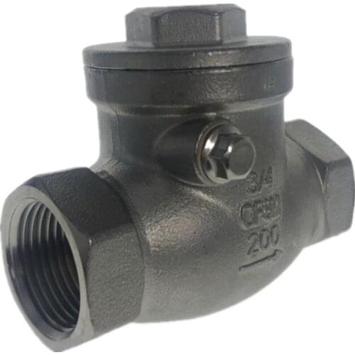 WZJG BSPT 1-1/2" DN40 PN16 CF8M Threaded Swing Check Valve 200PSI Stainless Steel SS304 Female Check Valve