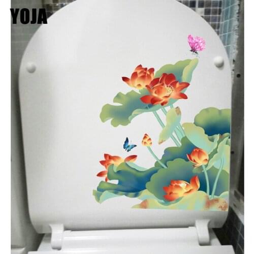 YOJA 19.1X24.8CM Cartoon Butterfly Love Flower Fashion Bedroom Wall Sticker Classical Home Toilet Decal Decor T1-2279