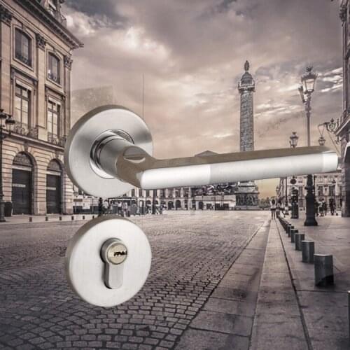 Stainless steel interior door lock bedroom room bathroom mechanical lock household wooden door