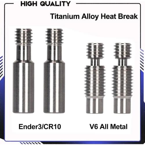 BIQU V6 Titanium alloy Heatbreak GRADE5 Ender3 CR10 Throat 3D Printer Parts For Ender3/5 CR10 E3D V6 Hotend Heater Block
