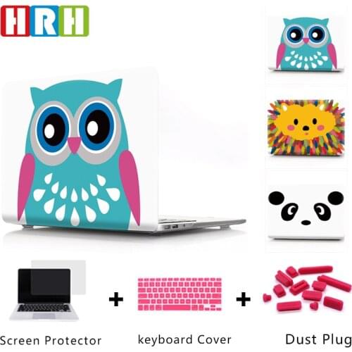 HRH Panda Owl Laptop Body Shell Protective Hard Case Cover for Mac Pro Retina 13 12 Air 11 A2141 A2159 A1706 A1707 A2289 A2251