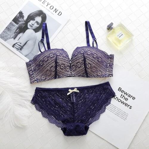 Sexy Girl Push Up Lace Underwear Set Floral Embroidery Bra Set Women Panties Set