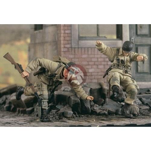 1/35 Resin Figure Model Kit Incoming! Airborne under Fire Resin Model Miniature figure Unassembly Unpainted