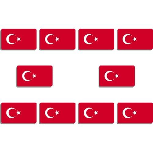 10Pcs Turkey National Flag Brooch Pride Flag Pin For Backpacks Hat Clothes Large Acrylic Patriotic Badge