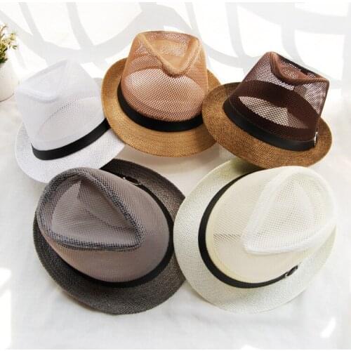 10pcs/lot 01806-beixing summer solid mesh paper cap men women fedoras hat wholesale