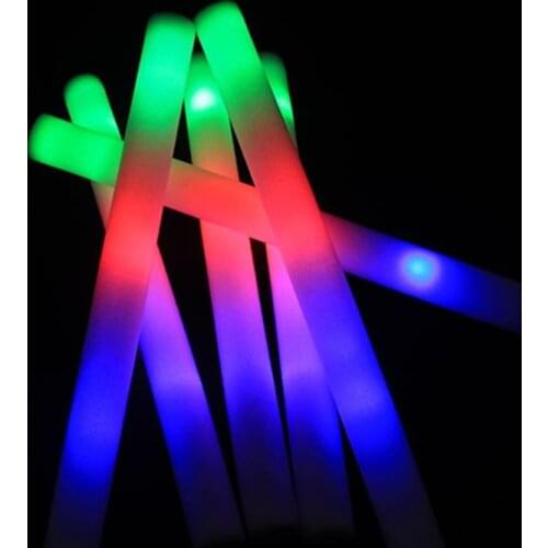 100Pcs LED Foam Glow Stick Fluorescent Light Sticks For Concert Event Glow Shiny Sponge Sticks Birthday Party Supplies Wholesale