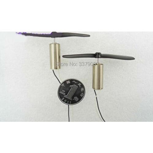 2Pcs 6*14 MM High Magnetic Coreless Motor 4.2V/46500RPM + Propellers For Remote Control Model Aircraft/Helicopter/Quadcopter