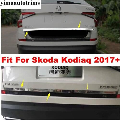 Accessories For Skoda Kodiaq 2017 2018 2019 2020 Stainless Steel Rear Trunk Tailgate Door Decor Strip Cover Trim Exterior Kit