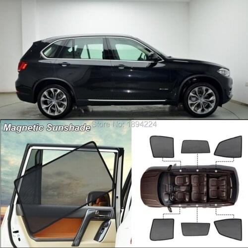 Car Full Side Windows Magnetic Sun Shade UV Protection Ray Blocking Mesh Visor For BMW X5 2014
