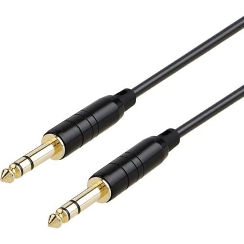 6.35mm 1/4" TRS to 6.35mm 1/4" TRS Balanced Stereo Audio Cable, Male to Male, Black