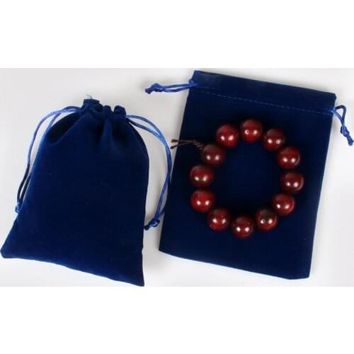 Wholesale 8*12cm velvet jewelry drawstring bag pouches with custom logo for gift accessories camera necklace headset packaging