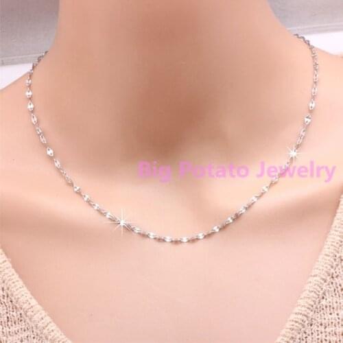 Free Shipping 316L Stainless Steel Silver Color 16"-40" DIY Personal Tailor Necklaces Chains For Women Girls Necklace