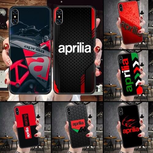 Aprilia Racing Italy Motorcycle Phone Case For iphone 5 5S SE 2 6 6S 7 8 11 12 Mini Plus X XS XR Pro Max black fashion funda