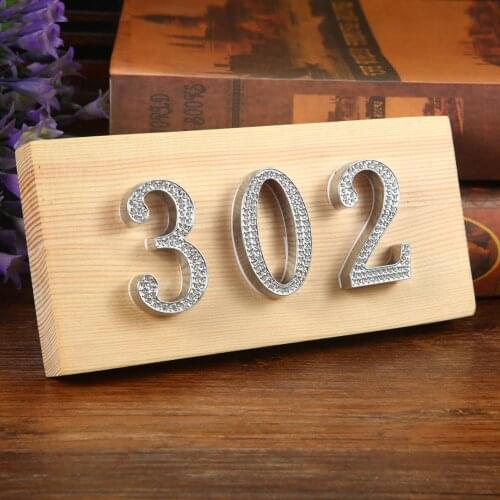Gate Digits Rhinestone Number Tag Numeral Door Plaque House Drawer Sign Plating Hotel Home Office Sticker Address Door Label