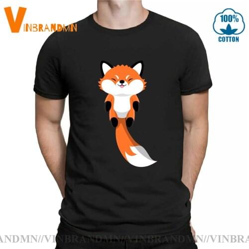 Summer Funny Kawaii Foxy Hunter Tail Hipster T Shirts Nature Wild Cute Red Baby Fox Mens T-Shirt Camisetas Lovely Animal Tshirts