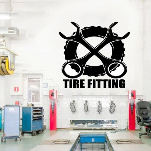 Hot Tire Fitting Wall Sticker Decorative Wallpaper For Repair Store Decor Wall Art Sticker Murals