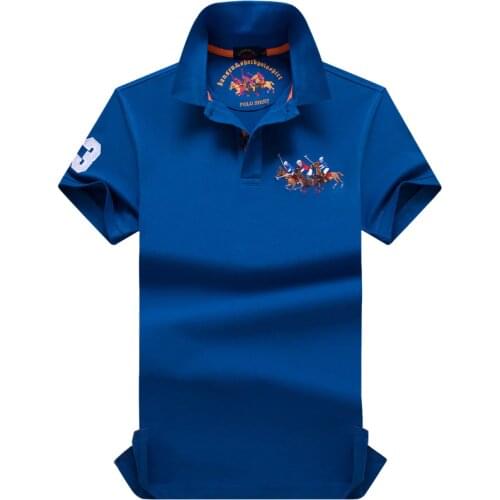 Hombre Mens Big Horse Polo Shirt Top Short Sleeve Business&Casual T Camisa Embroidered Homme Masculine Pony Ralp