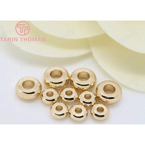 10PCS 5x3MM 7x3MM 24K Champagne Gold Color Plated Brass Bracelet Wheel Spacer Beads High Quality Diy Jewelry Accessories