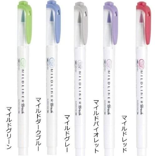 5pcs/set Japan Zebra WFT8 Mild Liner Watercolor Brush Pen Creative Limit Double-headed Marker Pen School Supplies Kawaii