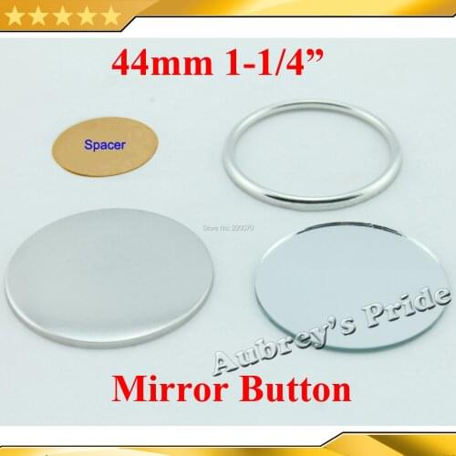 1-3/4" 44mm 100 Sets Mirror Badge Button Supply Materials for NEW Professional Badge Button Maker