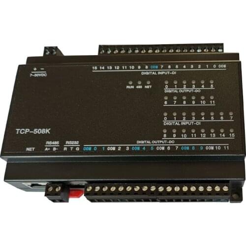 Maxgeek 12DO Relay Output 16DI Switch Input RJ45 Ethernet RS485+232 TCP Module Modbus Controller TCP-508K