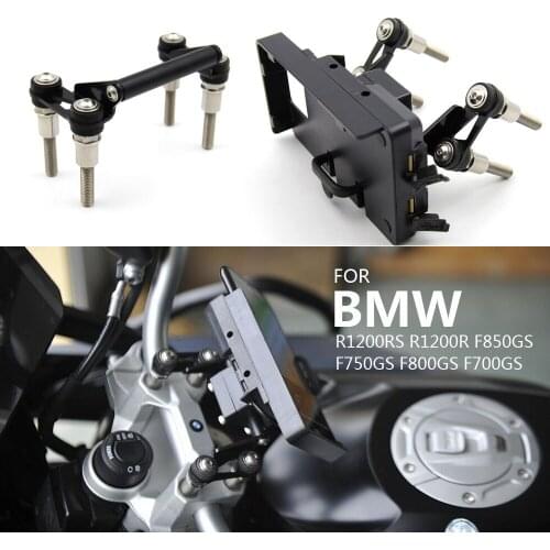 Motorcycle GPS Bar Mobile Phone bracket GPS front Stand Holder Smartphone For BMW R1200RS R1200R F850GS F750GS F800GS F700GS