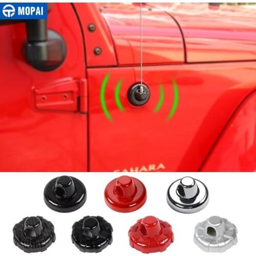 MOPAI Car Stickers Car Antenna Base Decoration Cover Accessories for Jeep Wrangler JK JL 2007-2020 for Jeep Gladiator JT 2018