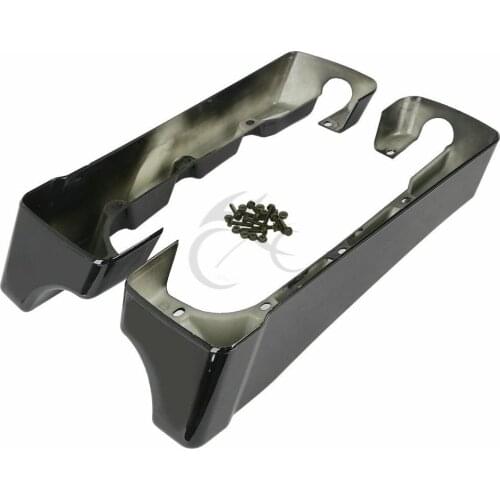 Motorcycle Black 4" Hard Stretched Saddle Bag Extensions For Harley Touring Road Glide King 94-13