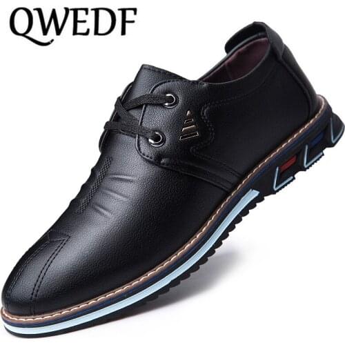QWEDF Men genuine leather shoes High Quality Elastic band Fashion design Solid Tenacity Comfortable Mens shoes Adulto X3-42