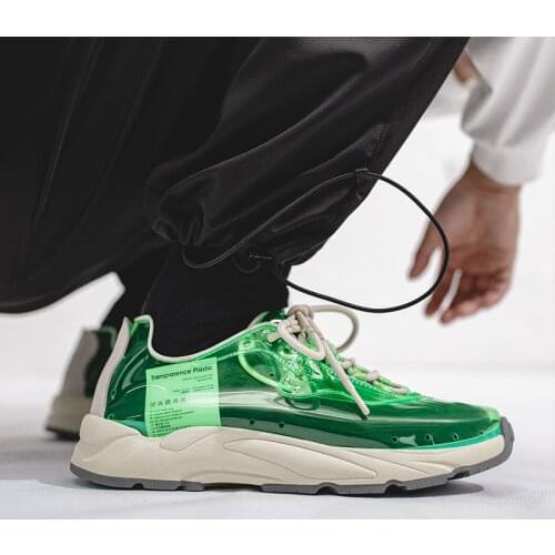 Maden Mens Transparent Permeability Low-cut Fashion Shoes Net Trend Low Heel Casual Multicolor Sneakers Sports Walking Shoe