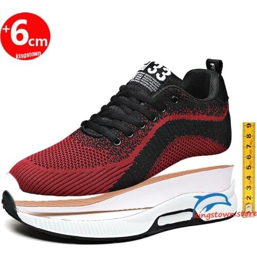 Sport Sneakers Men Height Increasing Shoes Man Elevator Shoes Insole 6CM High Increase Shoes