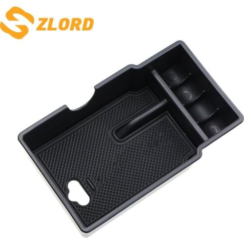Zlord Car Styling Non-Slip Mat Center Armrest Storage Box for Fiat 500X 2014- 2020 Glove Box Storage Box Auto Accessories
