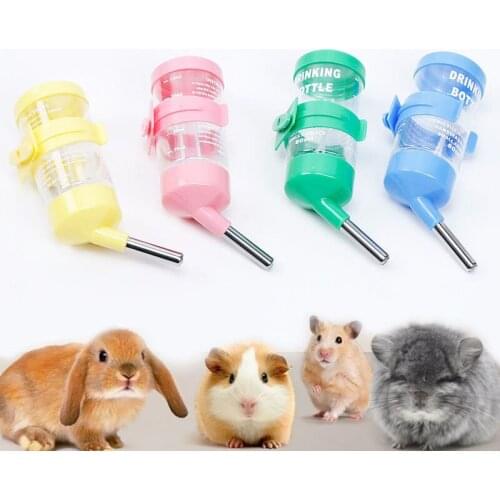 Plastic Hamster Drinker Water Bottle Dispenser Feeder Hanging Pet Dog Guinea Pig Squirrel Rabbit Drinking Head Pipe Fountain