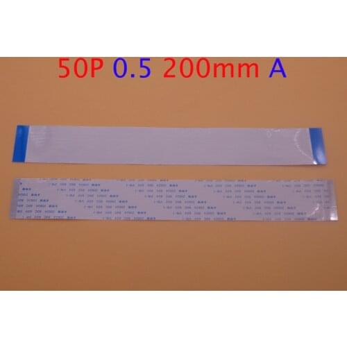 1-2pcs FFC FPC 50pin flat flexible cable 0.5mm pitch 50 pin forward Length 200mm Width 25.5mm Ribbon 50p AWM 20624 80C 60V VW-1