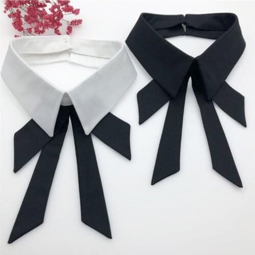Women Girls Fake Collar Detachable Lapel Blouse Neck Bow Tie False Collar Choker Decorative for Female Clothes